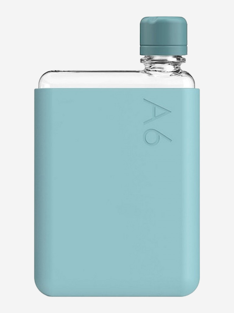 Бутылка с силиконовым чехлом Memobottle A6, голубой