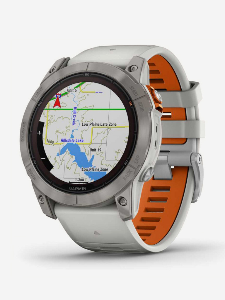 Спортивные часы Garmin Fenix 7X Pro Sapph Sol Ti w/Gray/Orange Band (010-02778-15G)